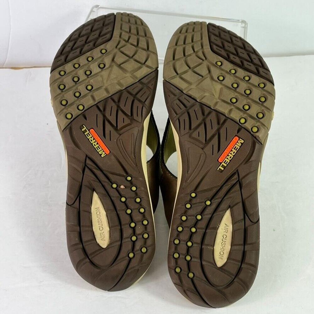 Merrell Women's Brown and Green Leather Thong Sandals - Picture 3 of 11